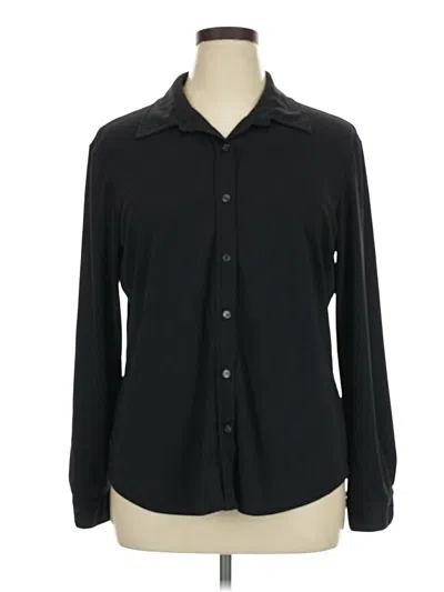 Pre-owned Van Heusen Long Sleeve Blouse In Black