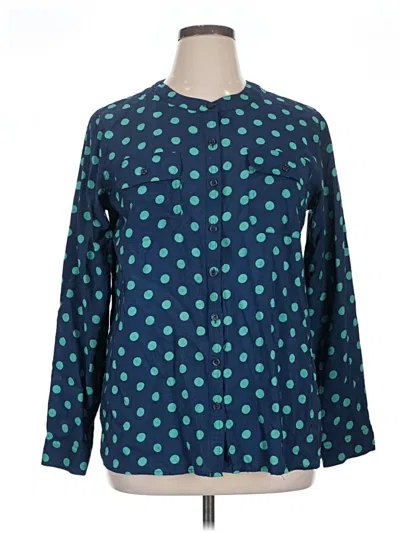 Pre-owned Van Heusen Long Sleeve Blouse In Blue