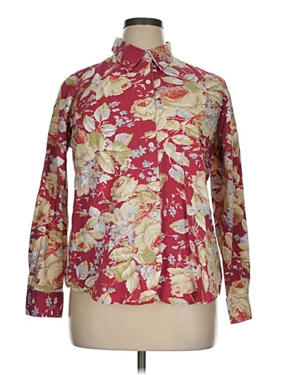 Pre-owned Van Heusen Long Sleeve Blouse In Burgundy