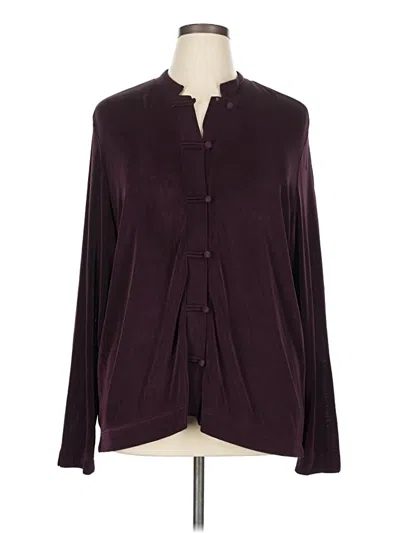 Pre-owned Van Heusen Long Sleeve Blouse In Burgundy