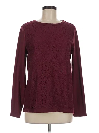 Pre-owned Van Heusen Long Sleeve Blouse In Burgundy