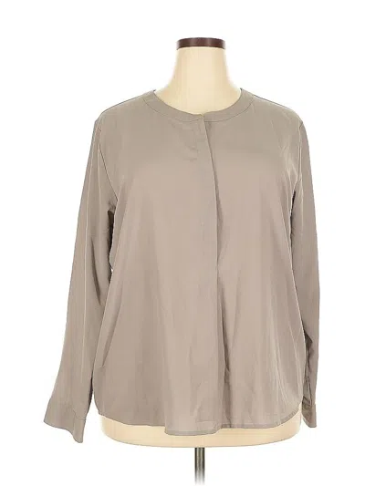 Pre-owned Van Heusen Long Sleeve Blouse In Gray