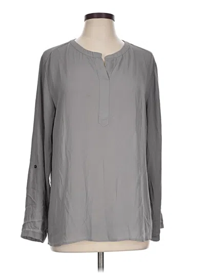 Pre-owned Van Heusen Long Sleeve Blouse In Gray