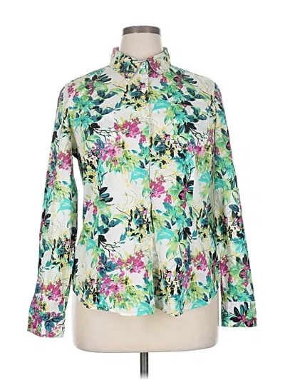 Pre-owned Van Heusen Long Sleeve Blouse In Green