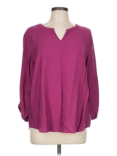 Pre-owned Van Heusen Long Sleeve Blouse In Purple