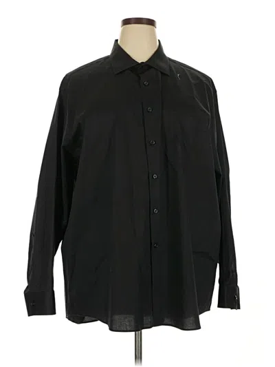 Pre-owned Van Heusen Long Sleeve Button Down Shirt In Black