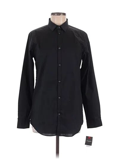 Pre-owned Van Heusen Long Sleeve Button Down Shirt In Black