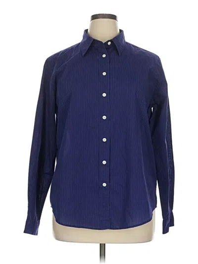 Pre-owned Van Heusen Long Sleeve Button Down Shirt In Blue