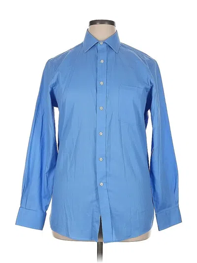 Pre-owned Van Heusen Long Sleeve Button Down Shirt In Blue
