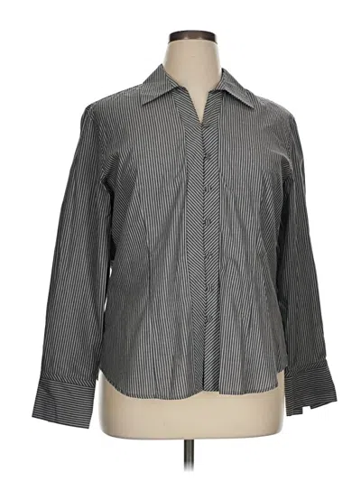 Pre-owned Van Heusen Long Sleeve Button Down Shirt In Gray