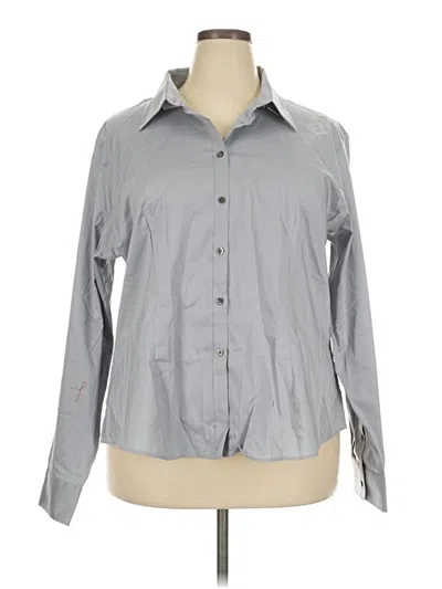 Pre-owned Van Heusen Long Sleeve Button Down Shirt In Gray