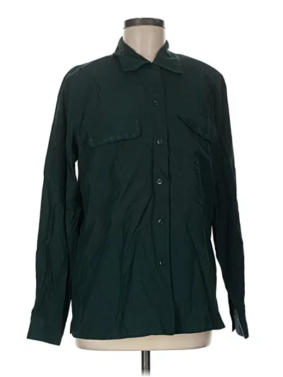 Pre-owned Van Heusen Long Sleeve Button Down Shirt In Green