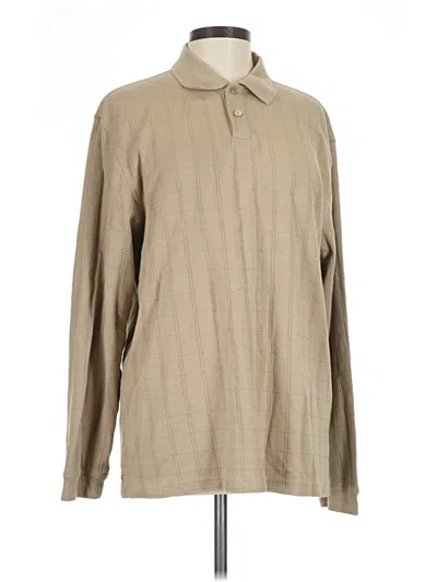 Pre-owned Van Heusen Long Sleeve Button Down Shirt In Tan