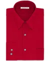 Van Heusen Men's Big & Tall Classic/regular Fit Wrinkle Free Poplin Solid Dress Shirt In Flame