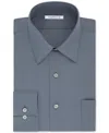 Van Heusen Men's Big & Tall Classic/regular Fit Wrinkle Free Poplin Solid Dress Shirt In Grey