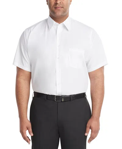 Van Heusen Men's Big & Tall Poplin Short Sleeve Dress Shirt In White