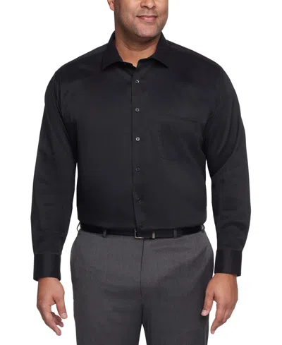Van Heusen Men's Big & Tall Solid Dress Shirt In Black