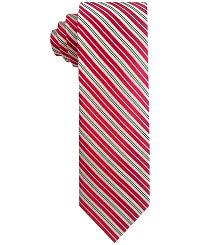 Van Heusen Men's Candy Cane Stripe Tie In Red