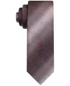 Van Heusen Men's Classic Micro-grid Long Tie In Wine
