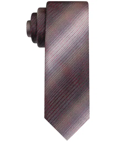Van Heusen Men's Classic Micro-grid Long Tie In Wine
