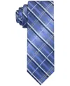 Van Heusen Men's Metallic Grid Long Tie In Navy
