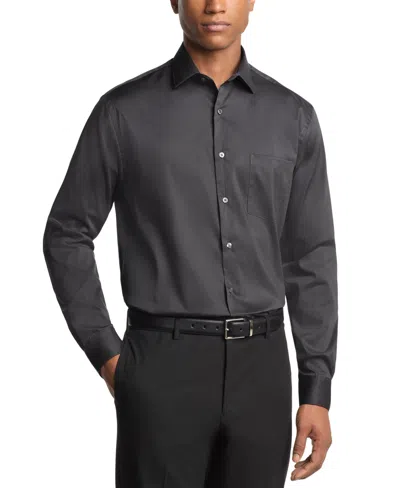 Van Heusen Men's Regular Fit Everyday Defense Dress Shirt In Black