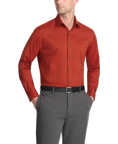Van Heusen Men's Regular Fit Everyday Defense Dress Shirt In Red
