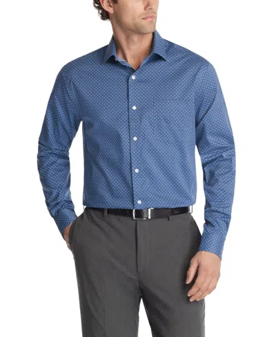 Van Heusen Men's Regular-fit Wrinkle-resistant Dress Shirt In Blue