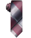 Van Heusen Men's Shaded Swirls Plaid Tie In Red