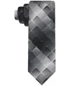 Van Heusen Men's Shadow Grid-pattern Tie In Gray