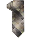 Van Heusen Men's Shadow Grid-pattern Tie In Brown