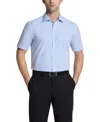 Van Heusen Men's Slim Fit Short Sleeve Dress Shirt In Blue