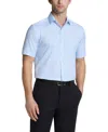 Van Heusen Men's Slim Fit Short Sleeve Dress Shirt In Blue Leaf