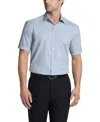 Van Heusen Men's Slim Fit Short Sleeve Dress Shirt In Silver Navy
