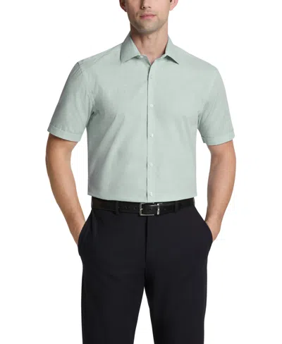 Van Heusen Men's Slim-fit Short-sleeve Spread Collar Shirt In Green