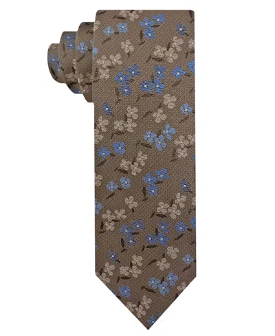 Van Heusen Men's Small Floral Tie In Brown