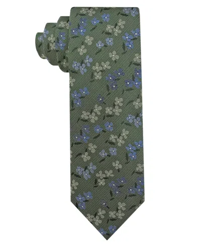 Van Heusen Men's Small Floral Tie In Green
