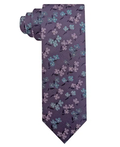 Van Heusen Men's Small Floral Tie In Purple
