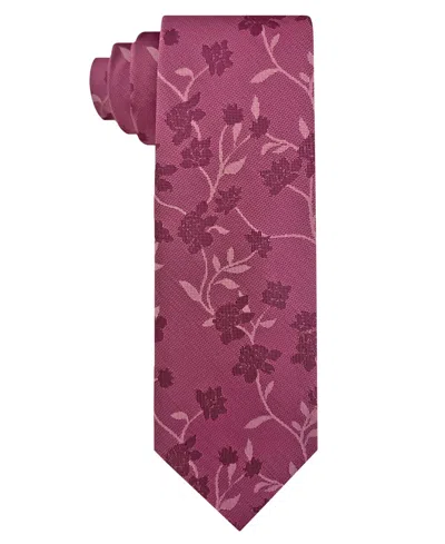 Van Heusen Men's Tonal Floral Slim Tie In Pink