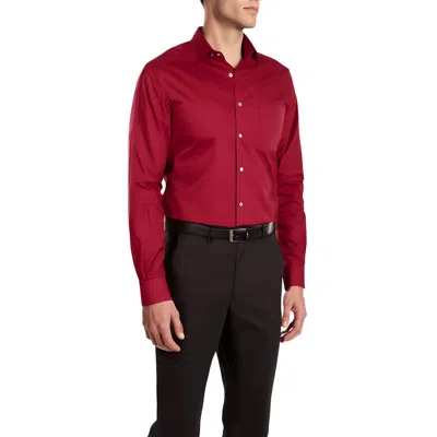 Van Heusen Mens Fitted Spread Collar Dress Shirt In Red