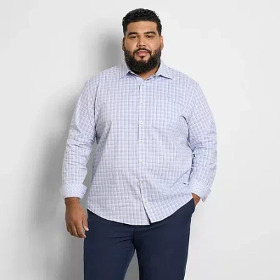 Van Heusen Originals Mens Long Sleeve Regular Fit Stretch Fabric Big And Tall Button-down Shirt In Multi