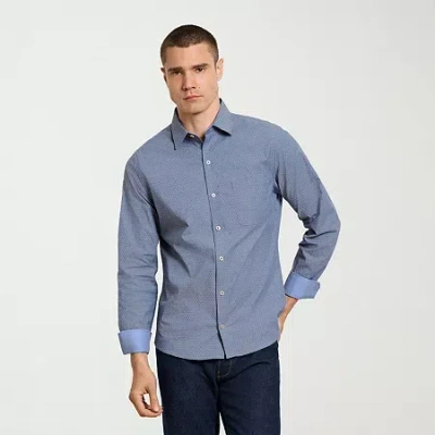 Van Heusen Originals Mens Long Sleeve Slim Fit Button-down Shirt In Blue