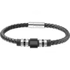 Van Heusen Ornament Leather Bracelet In Black