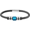 Van Heusen Ornament Leather Bracelet In Blue