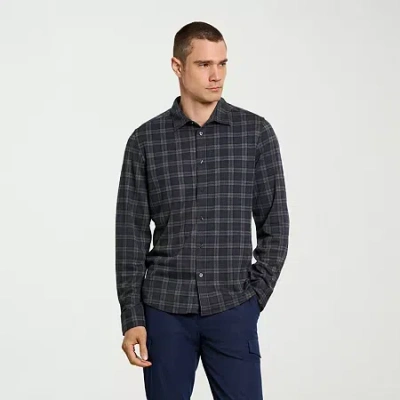 Van Heusen Performance Mens Long Sleeve Slim Fit Button-down Shirt In Black