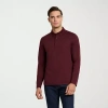 Van Heusen Performance Mens Regular Fit Long Sleeve Polo Shirt In Burgundy