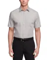 Van Heusen Poplin Solid Short-sleeve Dress Shirt In Grey Stone