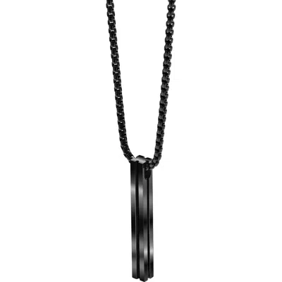 Van Heusen Rectangular Bar Pendant Necklace In Black