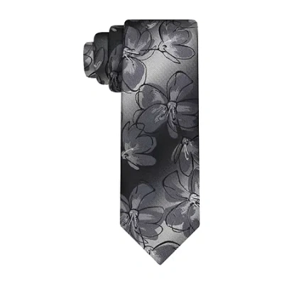 Van Heusen Shaded Floral Tie In Gray