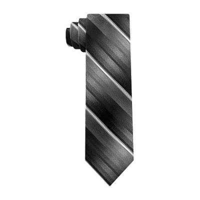 Van Heusen Shaded Striped Tie In Black